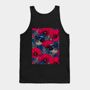 Fairy wrens and red poppies Tank Top